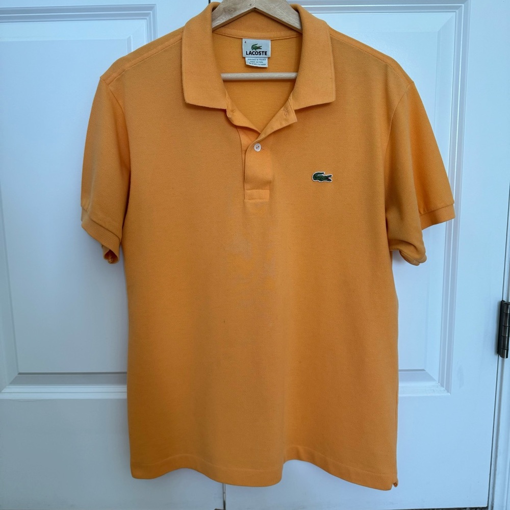 Orange Lacoste classic polo size 4 (medium)